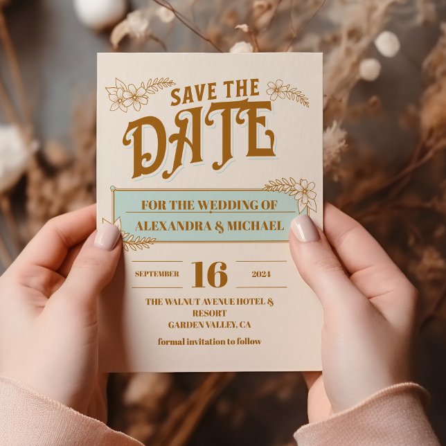 Save The Date Mariage de livres vintage (Créateur téléchargé)