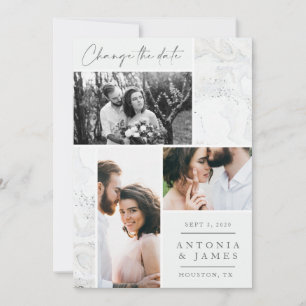 Save The Date Mariage de marbre changement de date