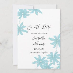 Save The Date Mariage de marguerites bleu clair Enregistrer la d