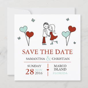 Save The Date Mariage de mariée et de chambre Enregistrer la dat