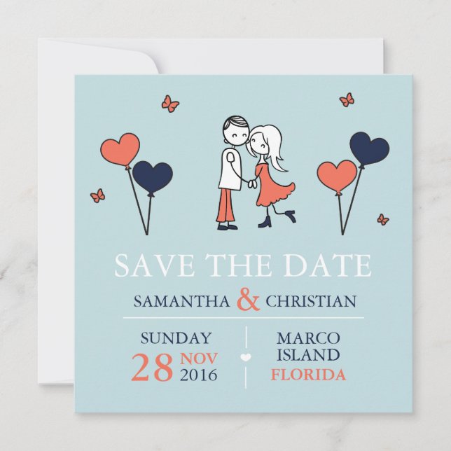 Save The Date Mariage de mariée et de chambre Enregistrer la dat (Devant)