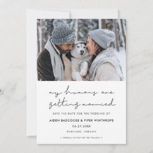Save The Date Mariage de mes humains photo minimaliste