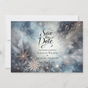 Save The Date Mariage de minuit d'hiver céleste