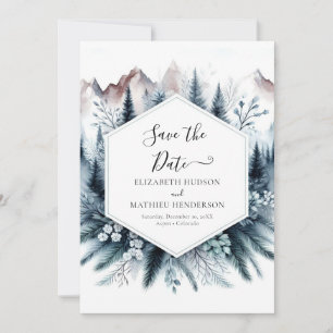 Save The Date Mariage de montagne classique imprimable