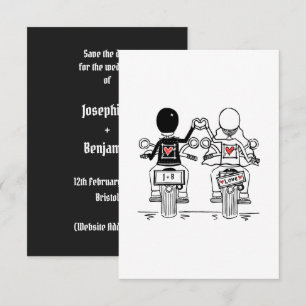 Save The Date Mariage de motards à moto