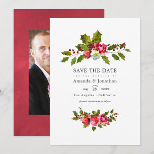 Save The Date Mariage de Noël Holly Photo