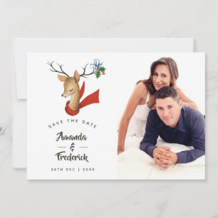 Save The Date Mariage de Noël Retro Vintage Enregistrer la date