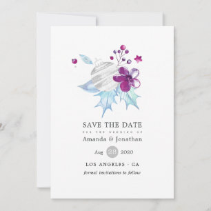 Save The Date Mariage de Noël Rustique Joyeux et Lumineux