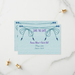 Save The Date Mariage de noeuds d'amour turquoise
