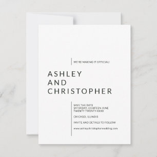 Save The Date Mariage de noms isolés minimalistes