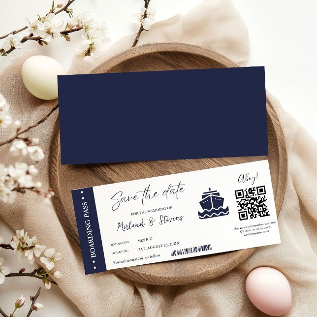 Save The Date Mariage de passe de bateau de croisière nautique (Créateur téléchargé)