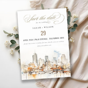 Save The Date Mariage de paysage de l'aquarelle Atlanta Georgia