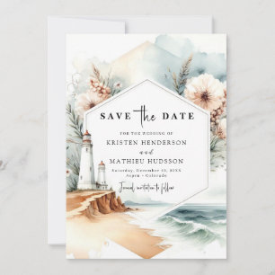 Save The Date Mariage de phare de charme Whimsical personnalisé