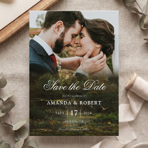 Save The Date Mariage de photo d'art romantique