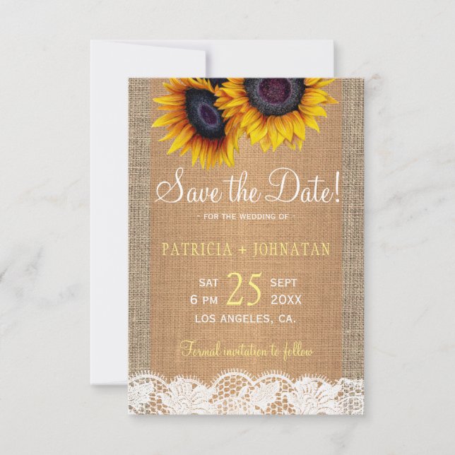 Save The Date Mariage de photo de tonneaux et dentelles rustique (Devant)