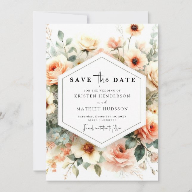 Save The Date Mariage de plage de sable blanc (Devant)