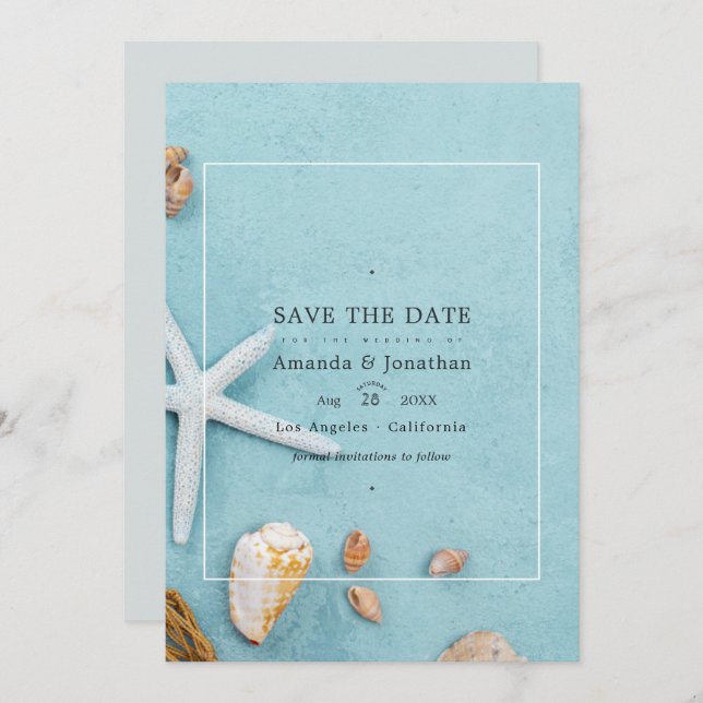 Save The Date Mariage de plage d'été à ne pas manquer (Devant / Derrière)