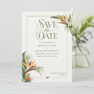 Save The Date Mariage de plage élégant et tropical de destinatio
