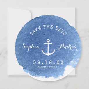 Save The Date Mariage de plage nautique aquarelle enregistrer la