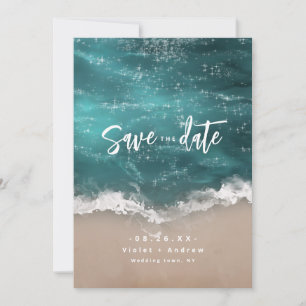 Save The Date mariage de plage océanique Abstraite