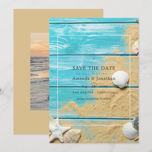 Save The Date Mariage de plage rustique d'été Enregistrez la dat (Devant / Derrière)