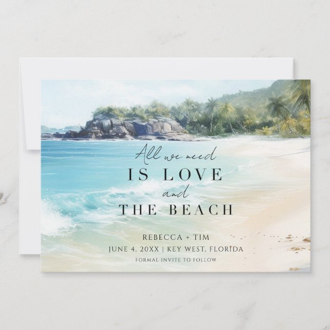 Save The Date Mariage de plage simple (Devant)