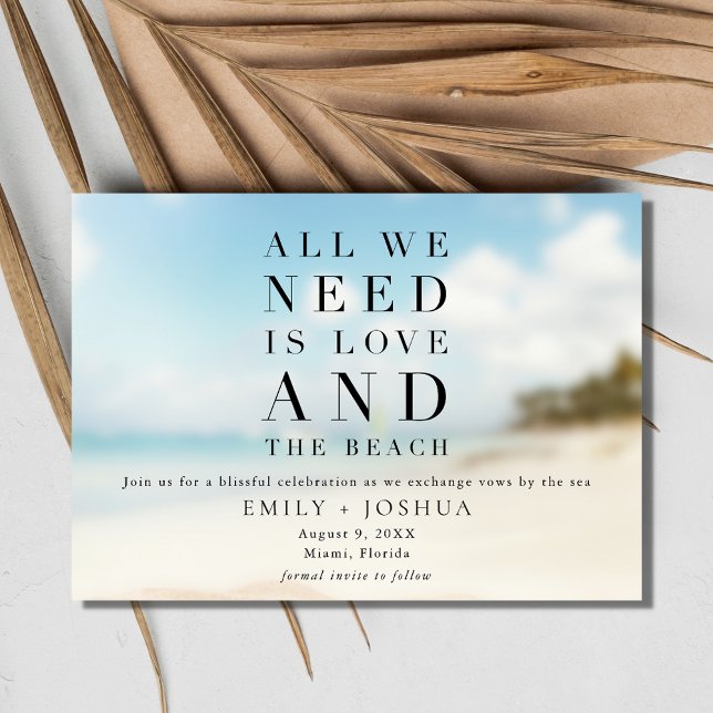 Save The Date Mariage de plage simple (Simple Beach Wedding Save the Date Card)