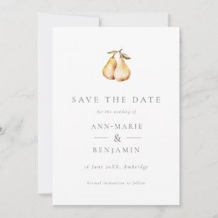 Save The Date Mariage de poires botaniques