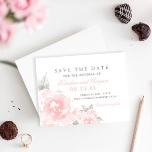 Save The Date Mariage de Rose vintage couleur rose