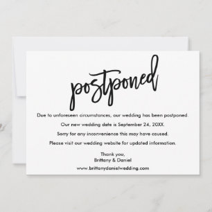 Save The Date Mariage de script de brosse reportée nouvelle cart