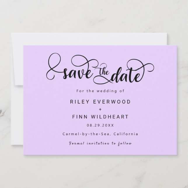 Save The Date Mariage de script moderne enregistrer l'invitation (Devant)