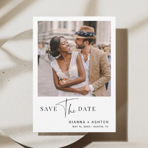 Save The Date Mariage de script moderne simple photo