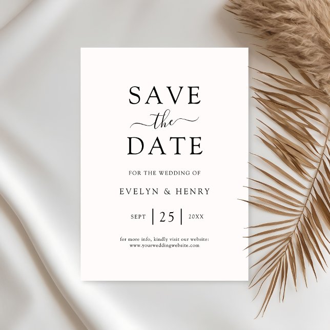 Save The Date Mariage de script noir minimaliste moderne (Créateur téléchargé)