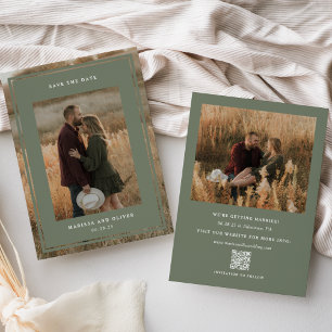 Save The Date Mariage de site Web de QR photo encadrée minimalis