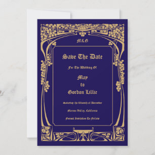 Save The Date Mariage de style Art nouveau vintage