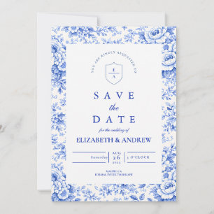 Save The Date Mariage de style Delft Blue Chinoiserie