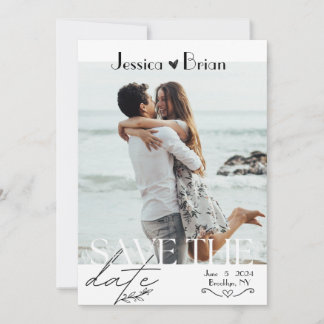Save The Date Mariage de style minimaliste | Une photo