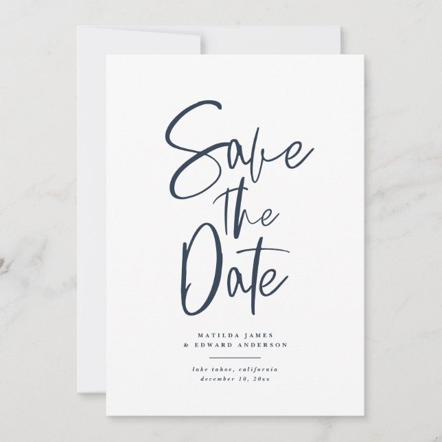 Save The Date Mariage de texte manuscrit moderne (Devant)