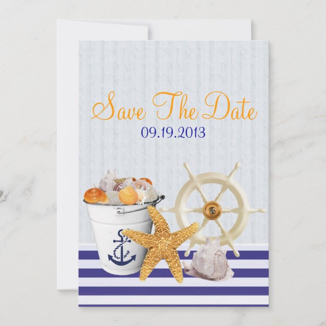 Save The Date Mariage de thème nautique Enregistrer la date (Devant)