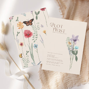 Save The Date Mariage de torsion simple Fleur sauvage coloré