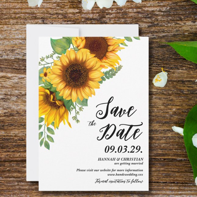 Save The Date Mariage de tournesol d'automne Enregistrer la date (Créateur téléchargé)