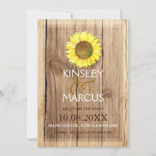 Save The Date Mariage de tournesol en bois de grange rurale Sauv