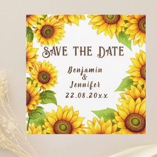 Save The Date Mariage de tournesol rustique