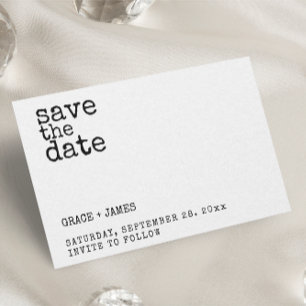 Save The Date Mariage de typographie minimaliste simple