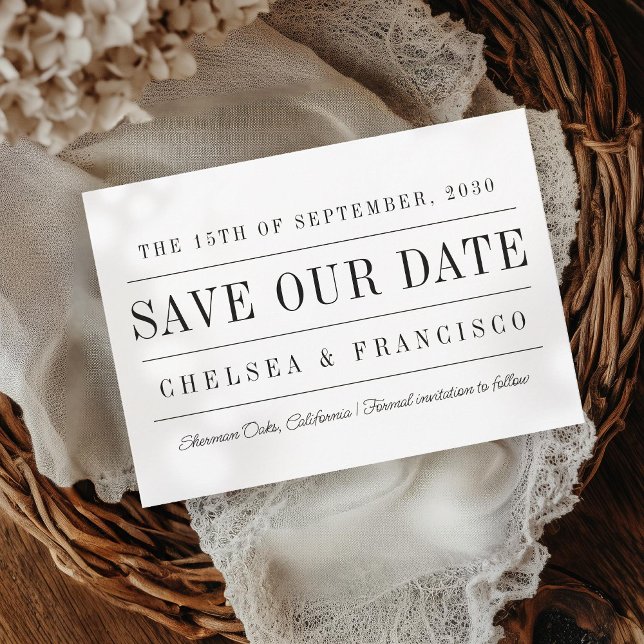 Save The Date Mariage de typographie moderne Série simple (Créateur téléchargé)