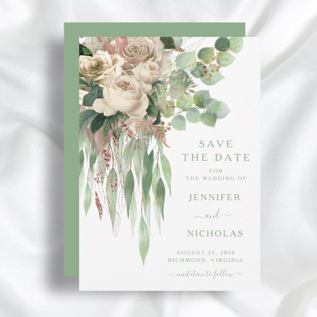 Save The Date Mariage de verdure Eucalyptus (Créateur téléchargé)