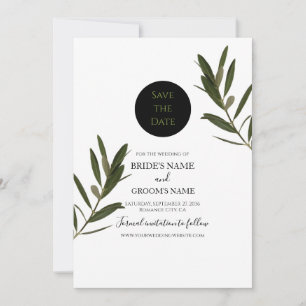 Save The Date Mariage de verdure Feuille d'olive