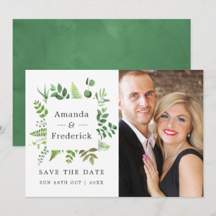 Save The Date Mariage de verdure forestière