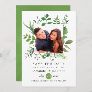 Save The Date Mariage de verdure forestière