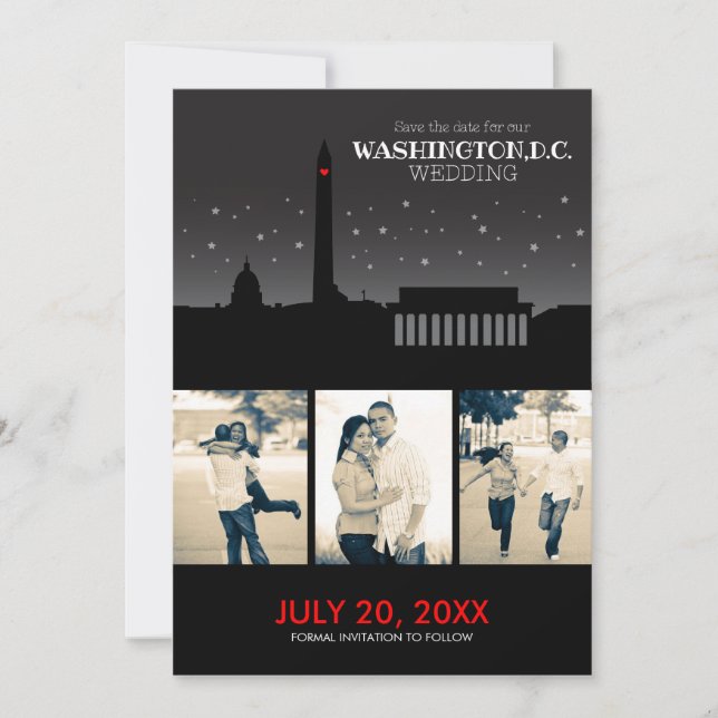 Save The Date Mariage de Washington D.C. Sauvegarder la date (Devant)